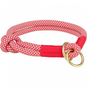 Soft Rope félig fojtó nyakörv, piros/krém