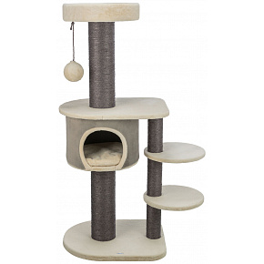 MARCELLO kaparófa, 140 cm, 4 platform, kakukk, labda, krémszürke/szürke