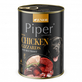 NEW PIPER JUNIOR csirkegyomorral és céklával, kölyökkutyáknak szánt konzerv, 400 g
