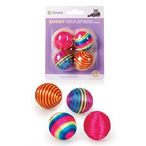 Játék macska labda Zorby szivárvány 4db Játék macska labda Zorby szivárvány 4db