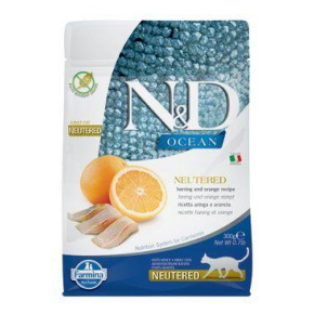 N&D OCEAN CAT NEUTERED Adult Hering & Narancs 300g