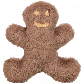 Karácsonyi mézeskalács figura, 16 cm, plüss, barna