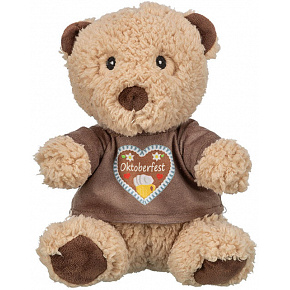 Oktoberfest Teddy, hang nélküli plüssmackó, 27 cm, bézs/barna - KORLÁTOZOTT AJÁNLAT