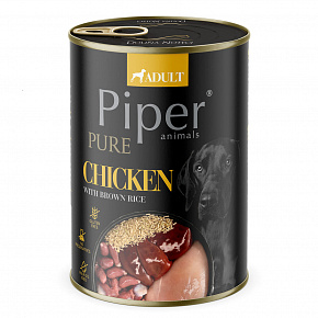 NEW PIPER PURE csirke barna rizzsel, kutyakonzerv, 400 g