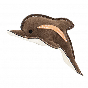 Delfin 22 cm, bőr erős játék, barnásszürke/fehér, HipHop Dog Delfin 22 cm, bőr erős játék, barnásszürke/fehér, HipHop Dog