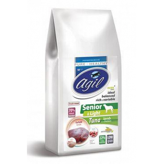 Agil Senior&Light Alacsony Gabonatartalmú Tonhal&Bárány&Csirke 10kg
