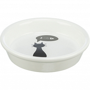 Kerámia tál fekete macskával, peremmel fehér 0,25 l/13 cm