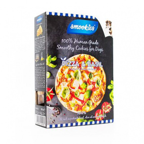 SMOOKIES Premium PIZZA BASIL - keksz ízesítésű pizza és bazsalikom 100% humán minőségű, 200g