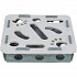 Interaktivní hra pro kočky Hole'n'Roll – box, ø 30 × 7.5 cm, filc, šedá