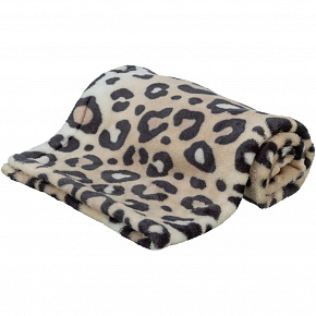 Plyšová deka LEO, vhodná pre alergikov, krémový leopard
