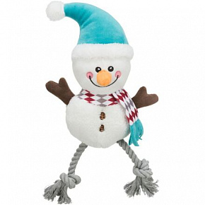 Karácsonyi játék kutya Xmas SNOWMAN plüss/pamut 41cm TR