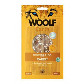WOOLF Earth temetkezés. NooHide S Sticks with Rabbit 90g