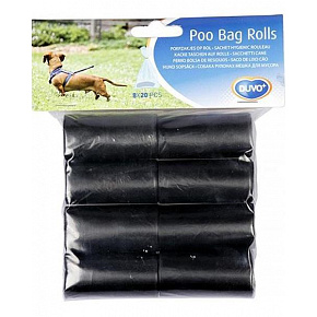 DUVO+ zsákok kutyaürülék gyűjtésére fekete 8 x 20 db DUVO+ zsákok kutyaürülék gyűjtésére fekete 8 x 20 db