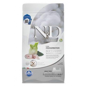 N&D WHITE DOG Adult Mini tengeri sügér&Spirulina&Fenn 2kg