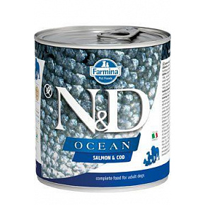 N&D DOG OCEAN Adult Lazac és tőkehal 285g N&D DOG OCEAN Adult Lazac és tőkehal 285g