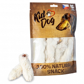 KIDDOG 100% Natural Snack, králičí nožky se srstí 12 cm, 10 ks / bal.