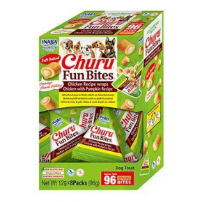 Churu Dog BOX Fun Bites Csirke tekercsek Csirke&Tök 8x12g