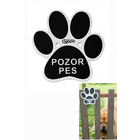 Műanyag tábla Figyelem kutya - Mancs 15x15cm 1 db