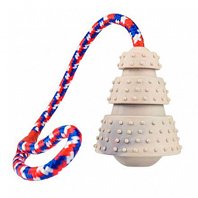 Természetes kemény gumiból készült dobókúp 8/43 cm, kötéllel, HipHop Dog