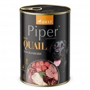 NEW PIPER fürjjel és áfonyával, kutyakonzerv 400 g