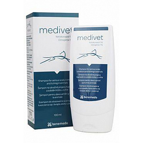 Medivet 100ml fejbőr elleni sampon.és az állati bőr viszketése