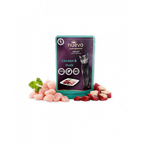 NUEVO cat Adult csirke és kacsa bal. 16 x 85 g kapszula NUEVO cat Adult csirke és kacsa bal. 16 x 85 g kapszula