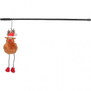 Xmas Reindeer Rod - karácsonyi játékpálca rénszarvassal, 45 cm, műanyag/plüss