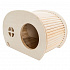 PetBuddy lakókocsi, természetes házikó, 34.5 x 20 x 22 cm, fenyőfa