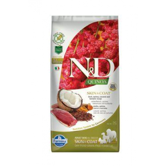 N&D Quinoa DOG Skin & Coat kacsa és kókusz 7kg