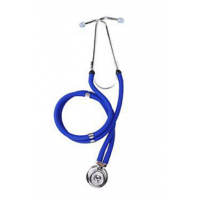 Kétkamrás fonendoszkóp, 2-csöves, kék