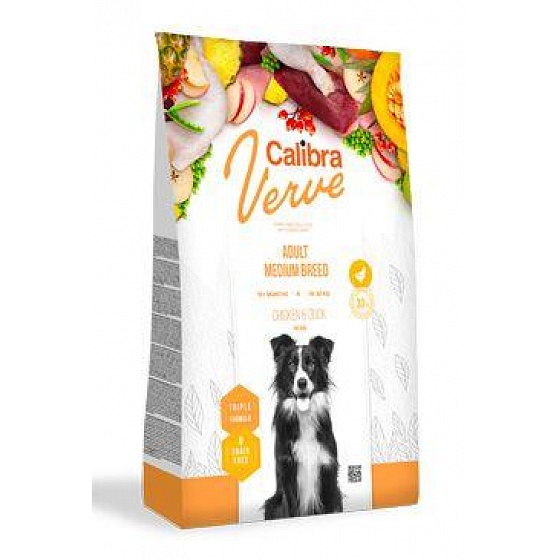 Calibra Dog Verve GF Adult Medium csirke és kacsa 12kg