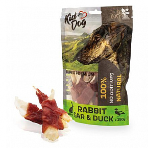 KIDDOG SUPER PREMIUM 100% kacsamell nyúlfülön 150 g