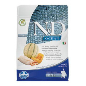 N&D OCEAN CAT Kitten Cod & Shrimp & Shrimp & Sütőtök & Dinnye 300g