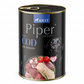 NEW PIPER tőkehalas és paradicsomos kutyakonzerv, 400 g