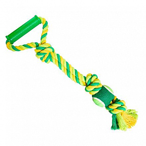 HipHop Dog húzójáték fogantyúval, 3 csomó, teniszlabda 45 cm / 310 g lime, zöld HipHop Dog húzójáték fogantyúval, 3 csomó, teniszlabda 45 cm / 310 g lime, zöld