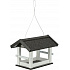 NATURA kültéri függő etető, kunyhó, 36 × 25 × 25 cm, mázas fenyő, fekete/fehér