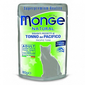 MONGE NATURAL tasak tonhal zselében macskáknak 80 g MONGE NATURAL tasak tonhal zselében macskáknak 80 g