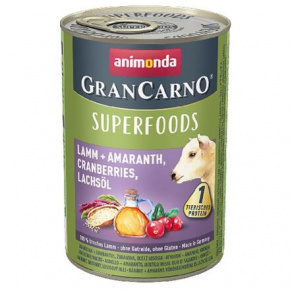 GRANCARNO Superfoods bárány, amarant, áfonya, szarvasbika.400 g olaj kutyáknak