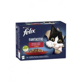 Nestlé FELIX Fantastic cat Multipack marhahús, baromfi, zöldbab és bárány, csirke, paradicsom és pulyka, kacsa zselés kapszulában 12x85 g