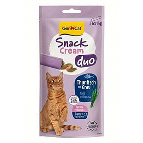 GimCat Snack Cream Duo tonhal&fű 6x15g GimCat Snack Cream Duo tonhal&fű 6x15g
