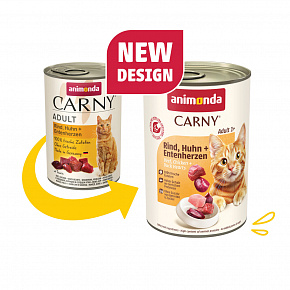 ANIMONDA konzerv CARNY Adult - marhahús, csirke, kacsa szív 400g