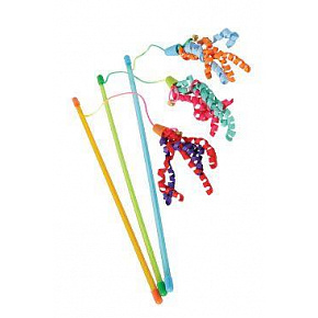 Játék macska horgászbot Szalag horgászat mix színek Zolux Játék macska horgászbot Szalag horgászat mix színek Zolux