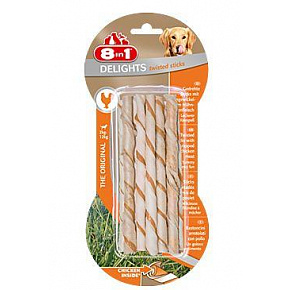 8in1 Delights Chicken Twisted Sticks 10db