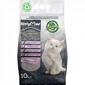 KITTYMAX darabos, pormentes fehér bentonit LAVENDER 10 l