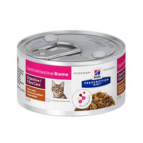 HILLS Diet Feline GI BIOME Stew csirke, zöldség konzerv 82 g