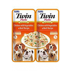 Churu Dog Twin Packs Chick&Veg. & Marhahús húslevesben 80g