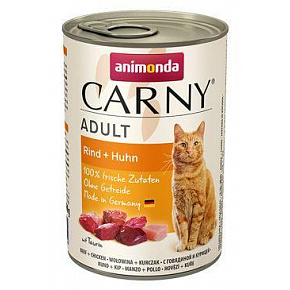 Animonda macska CARNY konzerv. Felnőtt marhahús/csirkemell 400g