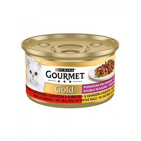 Nestlé GOURMET GOLD macska marhahús&kukorica darabok juice cons.12x85 g