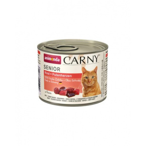 Animonda CARNY® cat Senior marhahús és pulykaszív bal. 6 x 200 g-os konzervdoboz