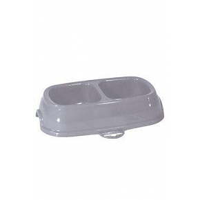 Műanyag dupla tál macska csúszásgátló 2x0,2l szürke Zol Műanyag dupla tál macska csúszásgátló 2x0,2l szürke Zol